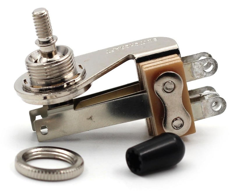 YBW Switchcraft 3-Way Right Angle L-Type Toggle Switch w/Genuine Black Switchcraft Tip - for Electric Guitar - Image 2